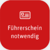 Rotes Sigel mit Führerschein-Symbol und Text ‚Führerschein notwendig‘